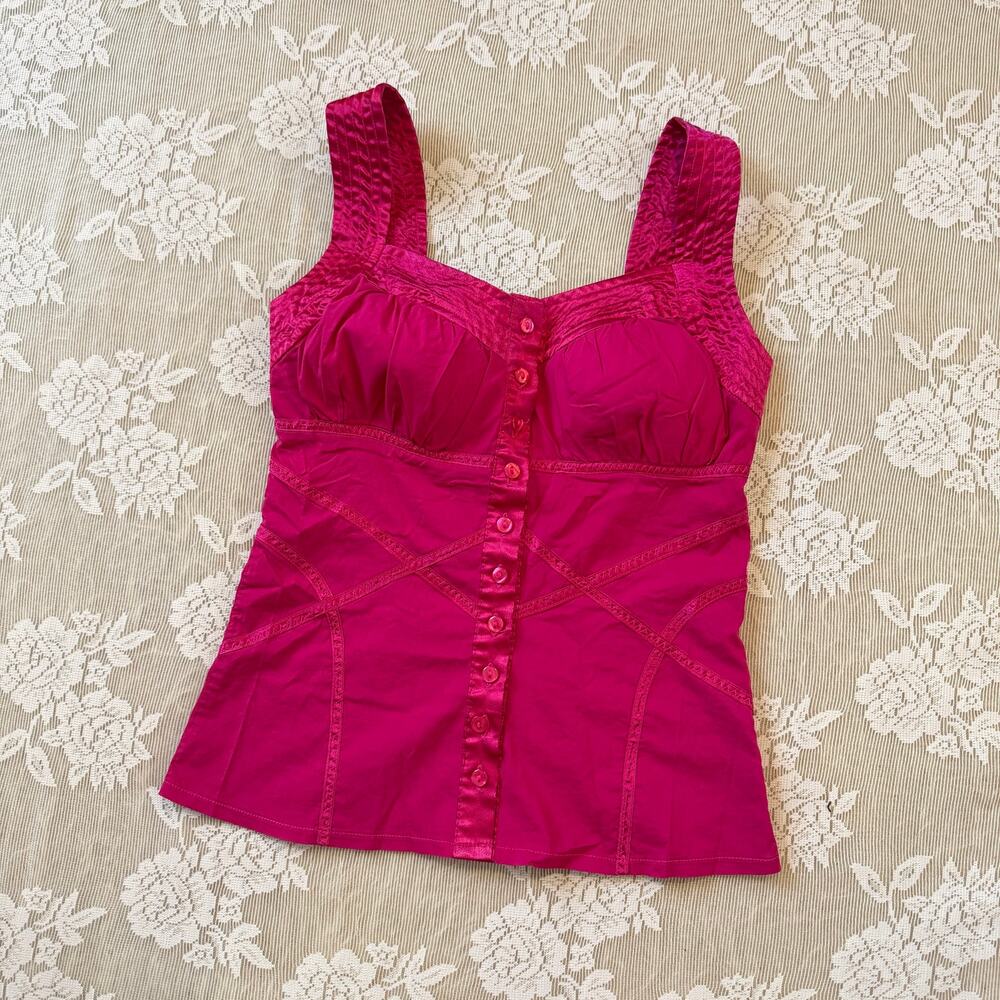 Vintage Y2K Edge Clothing Hot Pink Corset Top Size S